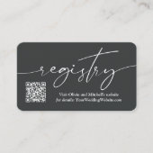 Eenvoudig handschrift QR Code Trouwregister Informatiekaartje (Voorkant)