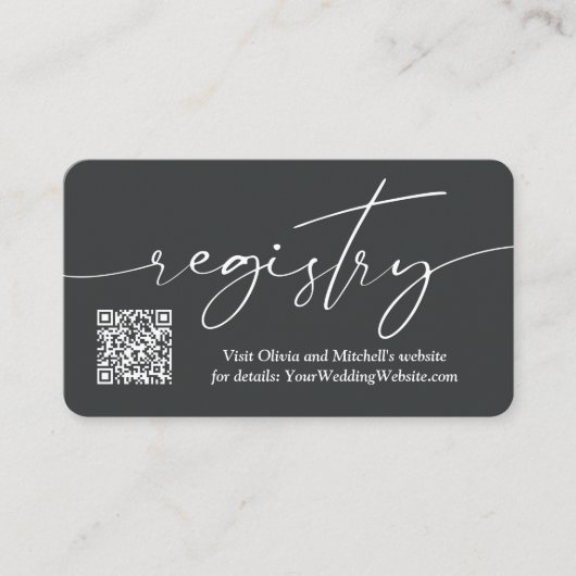 Eenvoudig handschrift QR Code Trouwregister Informatiekaartje (Voorkant)