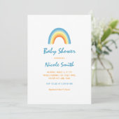 Eenvoudig handschrift Rainbow Baby shower Kaart (Staand voorkant)