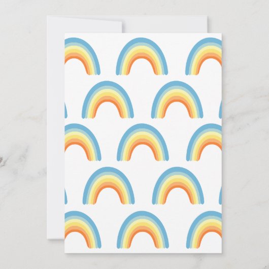 Eenvoudig handschrift Rainbow Baby shower Kaart (Achterkant)