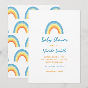 Eenvoudig handschrift Rainbow Baby shower Kaart