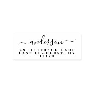 Eenvoudig handschrift retouradres rubberstempel