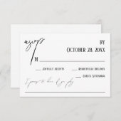 Eenvoudig handschrift Song Aanvraag Bruiloft Wit RSVP Kaartje (Voorkant / Achterkant)