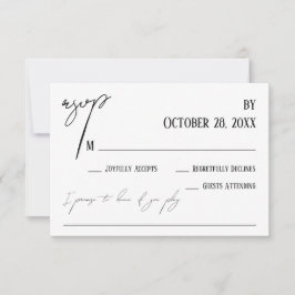 Eenvoudig handschrift Song Aanvraag Bruiloft Wit RSVP Kaartje