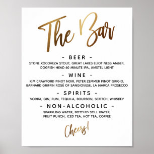 Eenvoudig handschrift Typografie "The Bar"-teken Poster