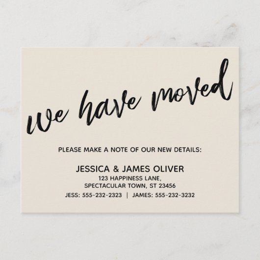 Eenvoudig handschrift We hebben Typografie Cream v Briefkaart (Voorkant)