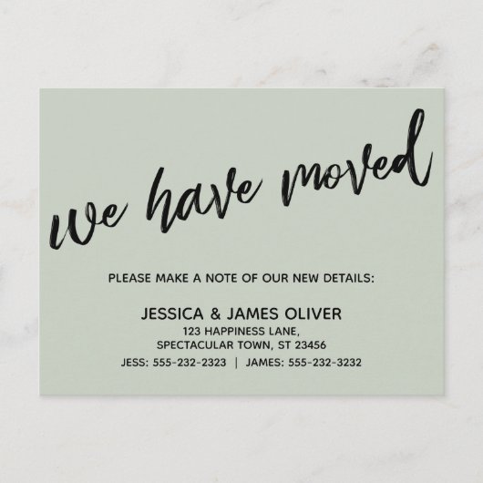 Eenvoudig handschrift We hebben Typografie Sage ve Briefkaart (Voorkant)