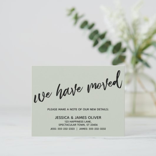 Eenvoudig handschrift We hebben Typografie Sage ve Briefkaart (Staand voorkant)