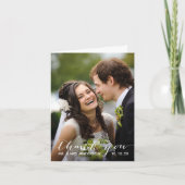 Eenvoudig handschrift | Weddenfoto Hartelijk dank Bedankkaart (Voorkant)