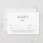 Eenvoudig handschrift Zakelijk Cadeaubon (Voorkant)