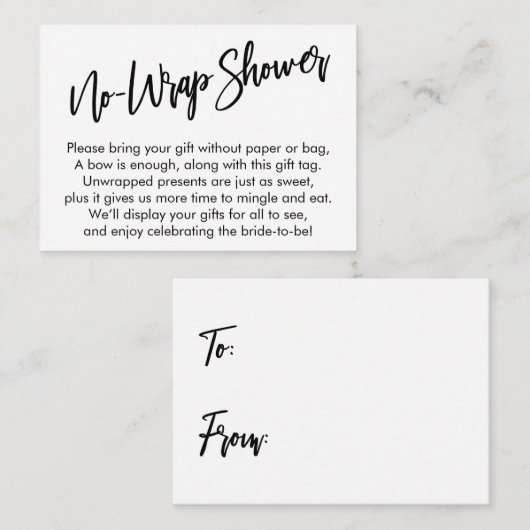 Eenvoudig handschrift zonder omloop informatiekaartje (Voorkant / Achterkant)