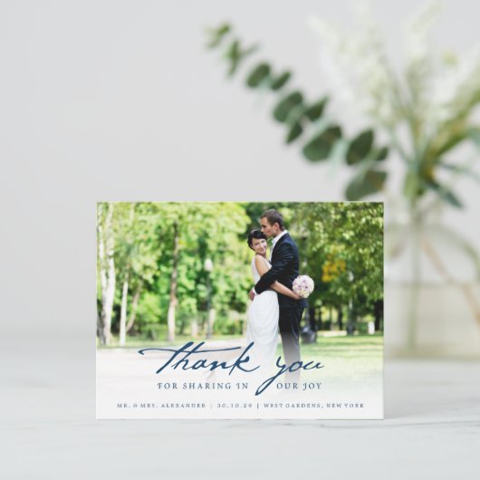 Eenvoudig handschrijfscript Classy Weddenschap Har Briefkaart (Staand voorkant)