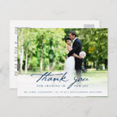 Eenvoudig handschrijfscript Classy Weddenschap Har Briefkaart (Voorkant / Achterkant)