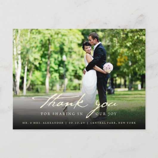 Eenvoudig handschrijfscript Classy Weddenschap Har Briefkaart (Voorkant)