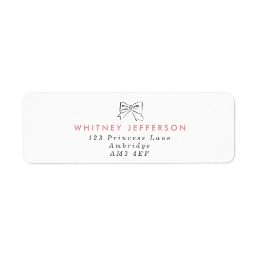 Eenvoudig handtekening Roze terugzendadres Etiket (Voorkant)