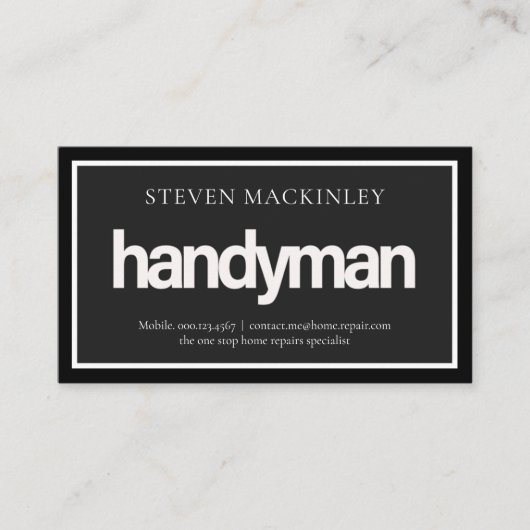 Eenvoudig HANDYMAN Uithangbord Frame Visitekaartje (Voorkant)