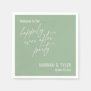 Eenvoudig Happily Ever After Feest Salie Groen Servet