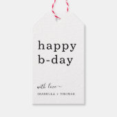 Eenvoudig Happy Birthday Gift Label Cadeaulabel (Voorkant)