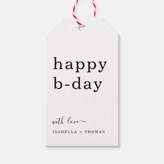 Eenvoudig Happy Birthday Gift Label Cadeaulabel (Voorkant)