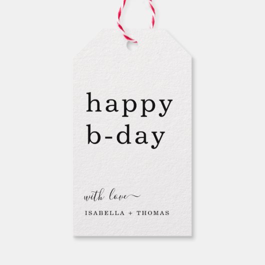 Eenvoudig Happy Birthday Gift Label Cadeaulabel (Achterkant)