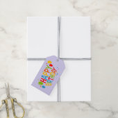 Eenvoudig Happy Birthday Gift Label met Ballonnen Cadeaulabel (Met Touw)