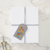 Eenvoudig Happy Birthday Gift Label met Ballonnen Cadeaulabel (Met Touw)