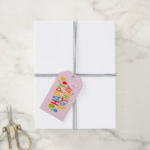 Eenvoudig Happy Birthday Gift Label met Ballonnen Cadeaulabel (Met Touw)