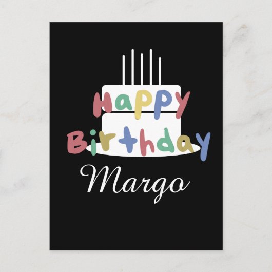 Eenvoudig Happy Birthday Hand Lettering Briefkaart (Voorkant)