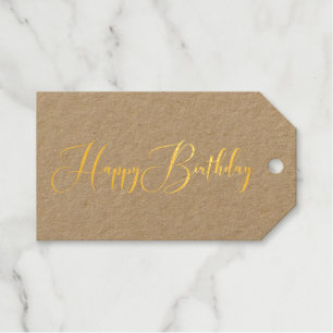 Eenvoudig Happy Birthday Script-lettertype Cadeaulabels