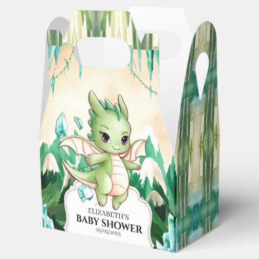 Eenvoudig Happy Dragon Baby shower Bedankdoosjes (Geopend)