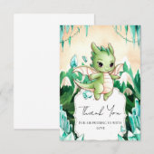 Eenvoudig Happy Dragon Baby shower Bedankkaart (Voorkant / Achterkant)