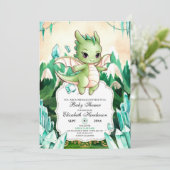 Eenvoudig Happy Dragon Baby shower Kaart (Staand voorkant)