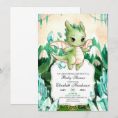 Eenvoudig Happy Dragon Baby shower Kaart (Voorkant / Achterkant)