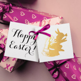 Eenvoudig  Happy Easter Bunny Butterfly-script Bedankjes Labels