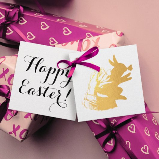Eenvoudig Happy Easter Bunny Butterfly-script Bedankjes Labels