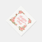 Eenvoudig Happy Moederdag Floral Lijst servet (Hoek)