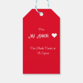 Eenvoudig Happy Valentijnsdag Spaans Wit Hart Cadeaulabel (Achterkant)