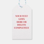 Eenvoudig Happy Valentine's Day White Heart op Red Cadeaulabel (Achterkant)