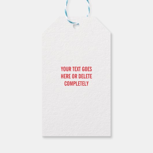 Eenvoudig Happy Valentine's Day White Heart op Red Cadeaulabel (Achterkant)