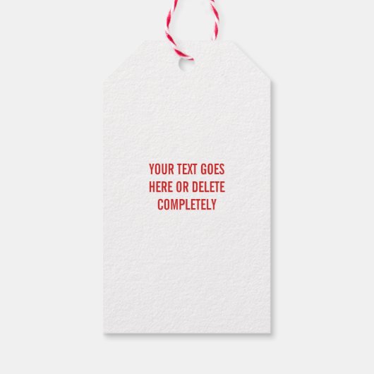 Eenvoudig Happy Valentine's Day White Heart op Red Cadeaulabel (Achterkant)