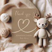 Eenvoudig hart Baby shower minimalistisch geslacht Bedankkaart