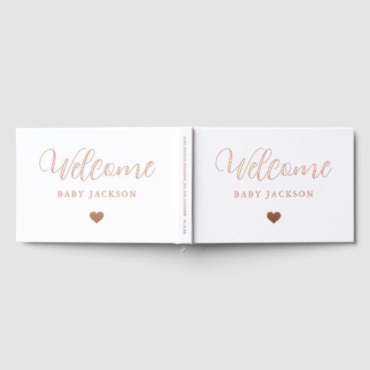 Eenvoudig Hart Baby shower Welkom Gastenboek (Volledig)