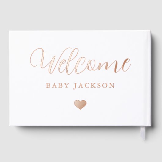 Eenvoudig Hart Baby shower Welkom Gastenboek (Achterkant)