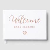 Eenvoudig Hart Baby shower Welkom Gastenboek (Voorkant)