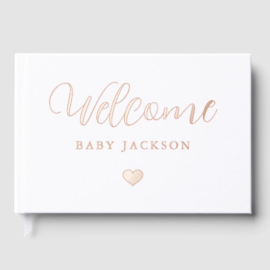 Eenvoudig Hart Baby shower Welkom Gastenboek (Voorkant)