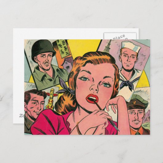 Eenvoudig hart briefkaart (Voorkant / Achterkant)