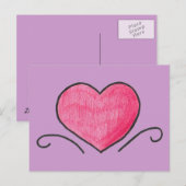 Eenvoudig hart briefkaart (Voorkant / Achterkant)