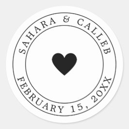 Eenvoudig hart bruiloft gunst Sticker Labels