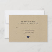 Eenvoudig hart bruiloft RSVP (Achterkant)