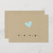 Eenvoudig hart bruiloft RSVP (Voorkant / Achterkant)